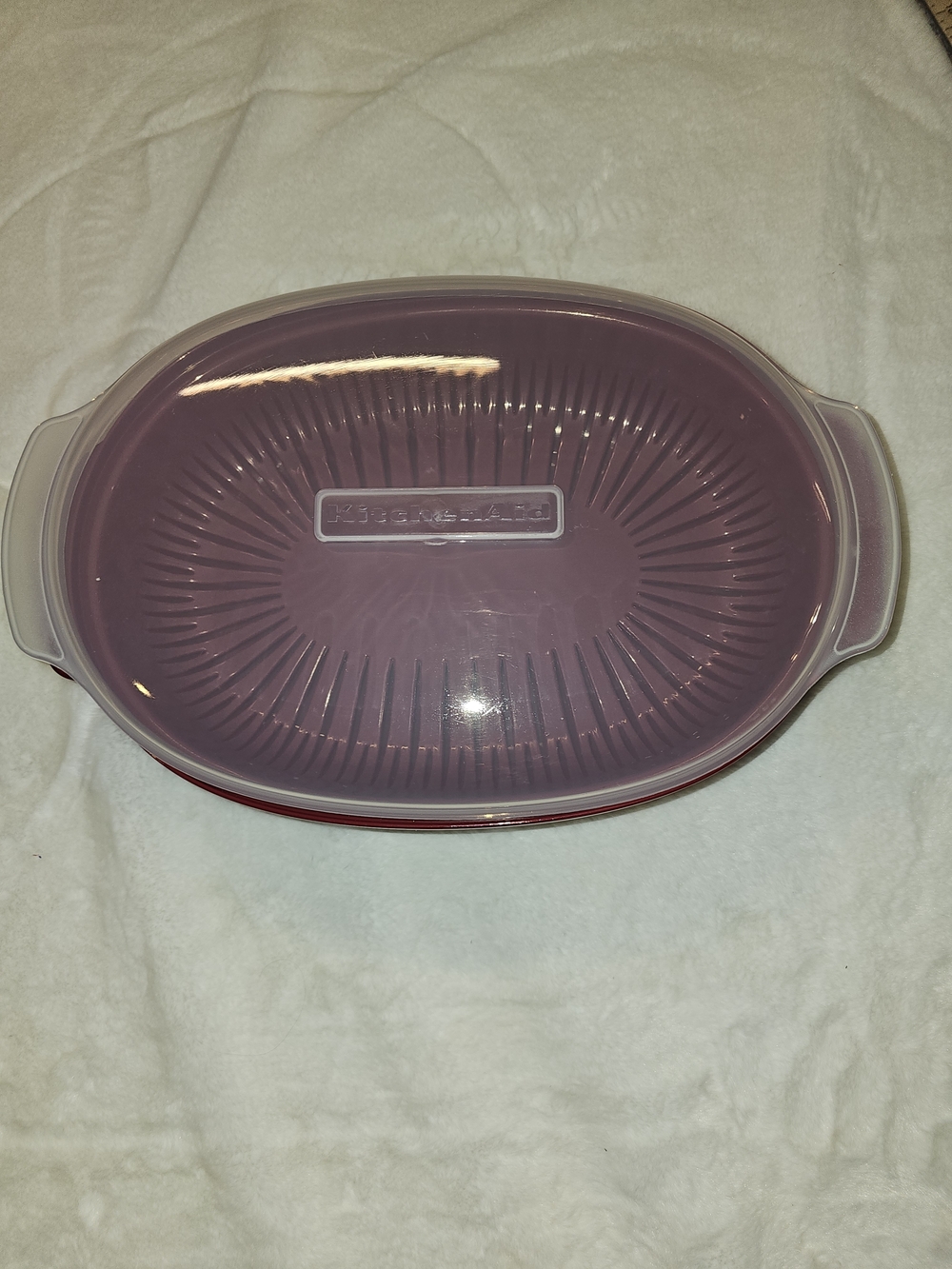 KitchenAid Large Oval Microwave Steamer Dish with Clear Lid